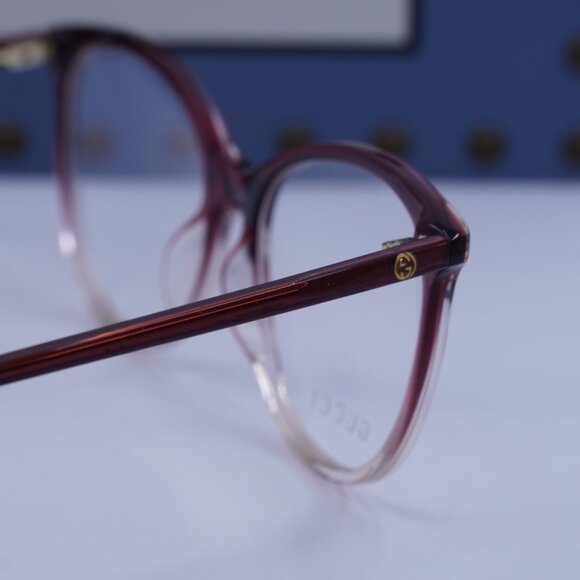 Gucci GG0550O 007 Cat Eye Eyeglasses - Burgundy Gradient 53mm - Picture 9 of 11